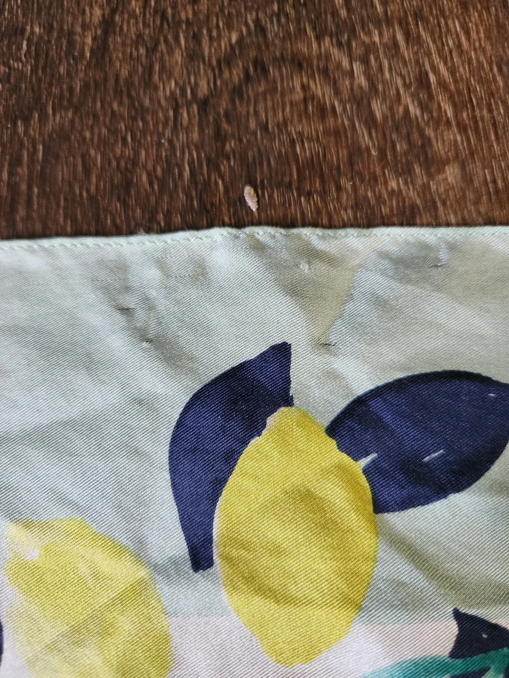 Lemon-Print Yellow & Navy Accents Scarf